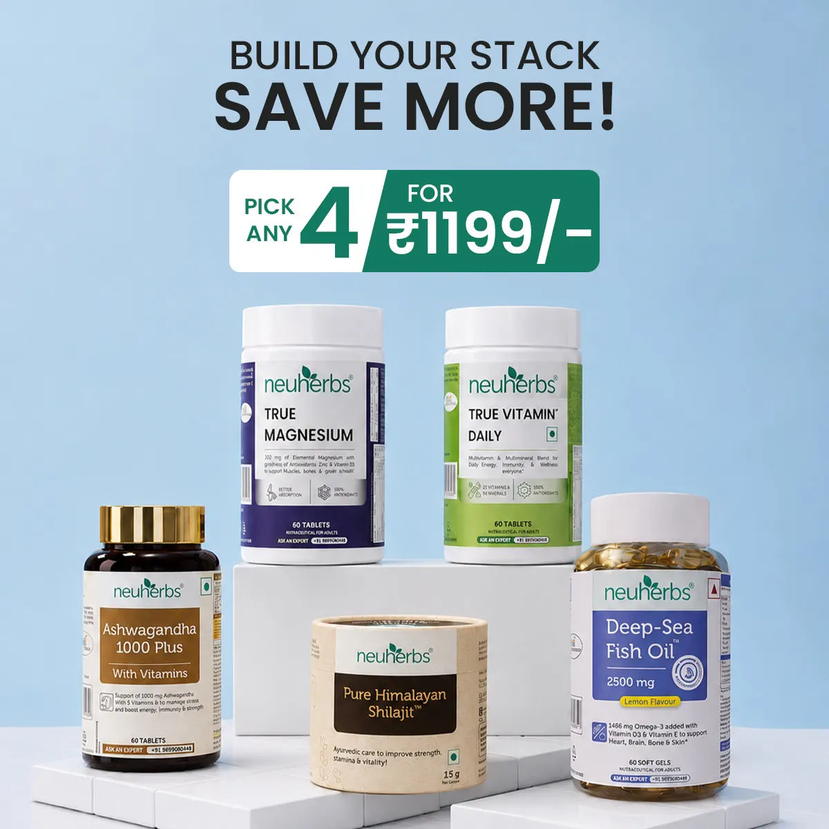 Choose Any 4 products from the entire range. Yes, ANY 4!