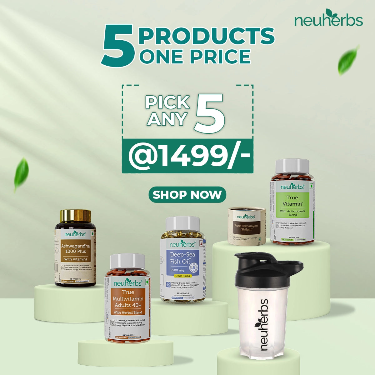 Choose Any 5 products from the entire range. Yes, ANY 5!