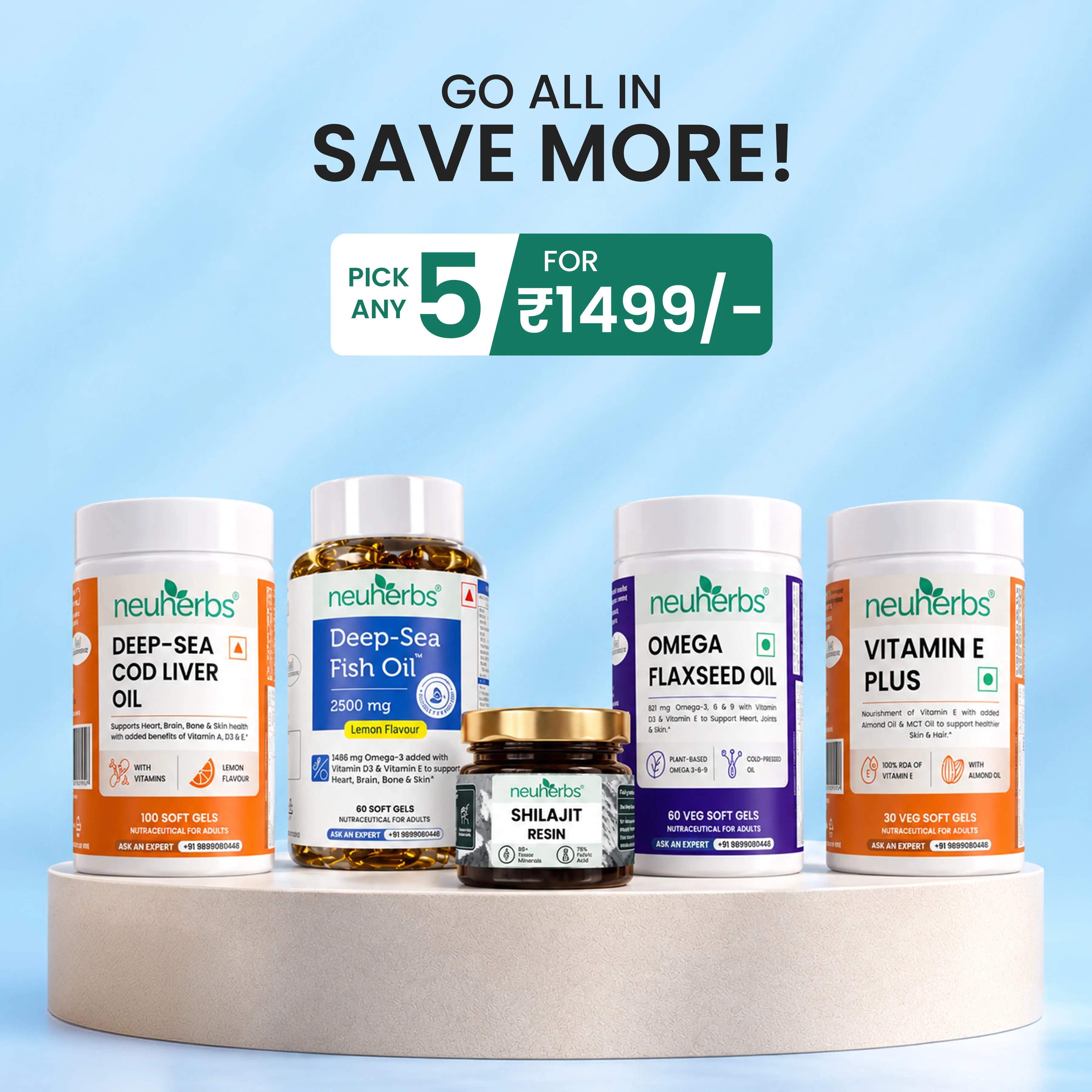 Choose Any 5 products from the entire range. Yes, ANY 5!