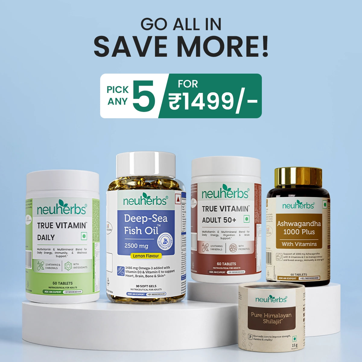 Choose Any 5 products from the entire range. Yes, ANY 5!