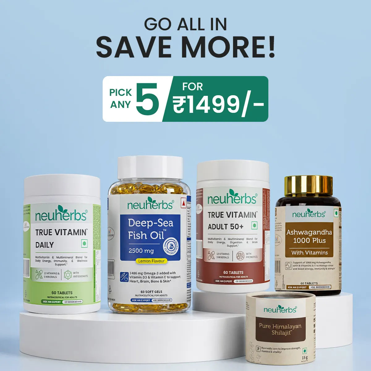 Choose Any 5 products from the entire range. Yes, ANY 5!
