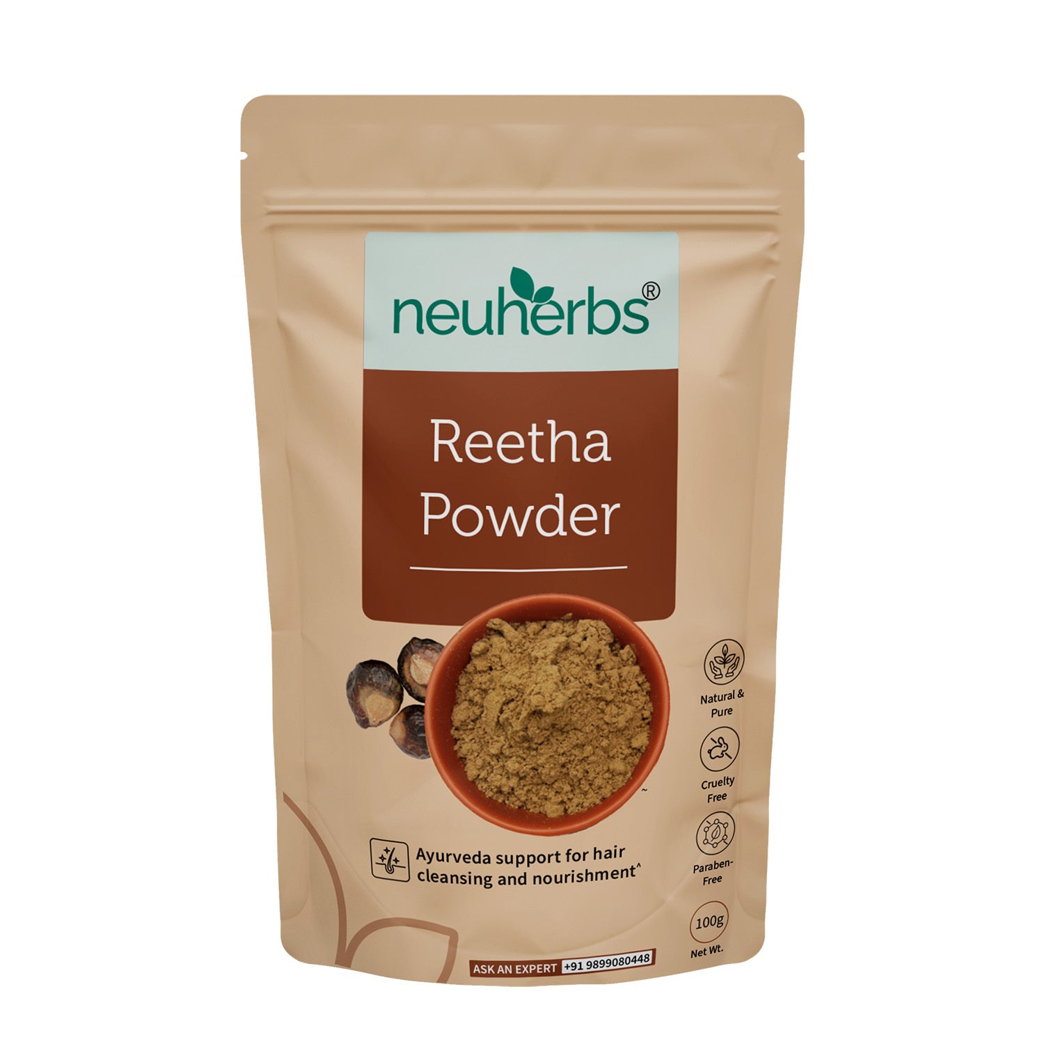Natural Reetha Powder For Healthy & Stronger Hair - neuherbs