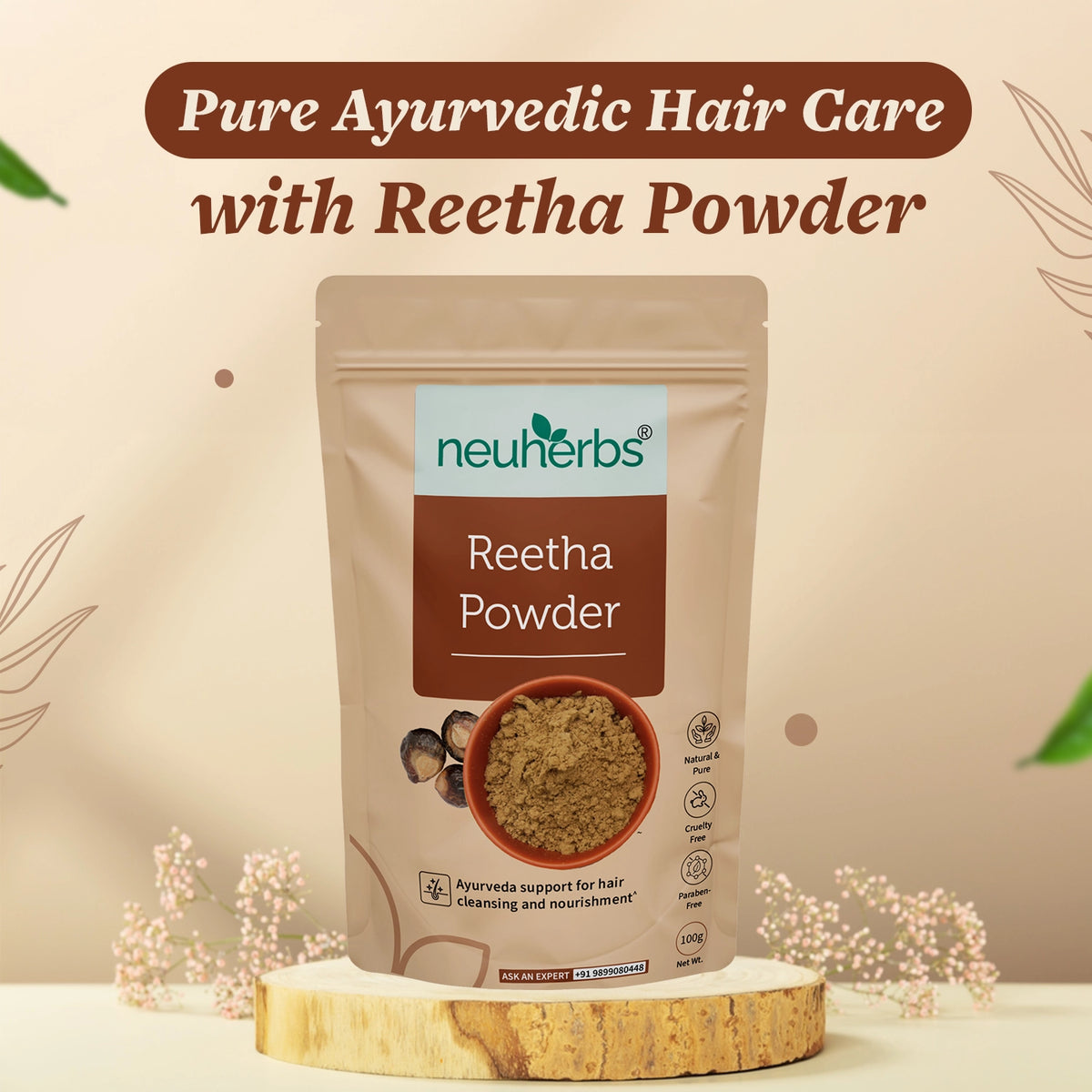 Natural Reetha Powder For Healthy & Stronger Hair - neuherbs