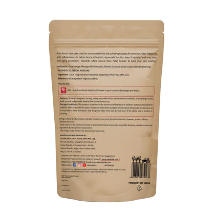 Pure Rose Petal Powder for Glowing & Hydrated Skin