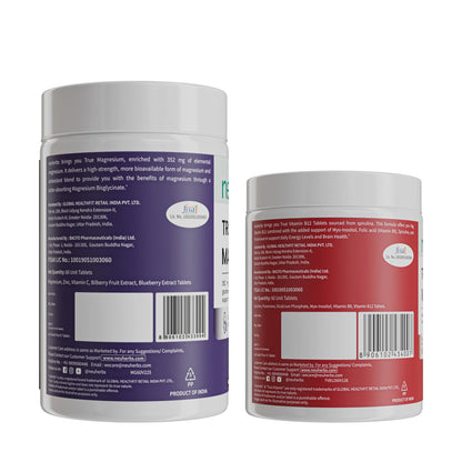 Neuherbs Magnesium & Vitamin B12 Tablets Combo For Energy