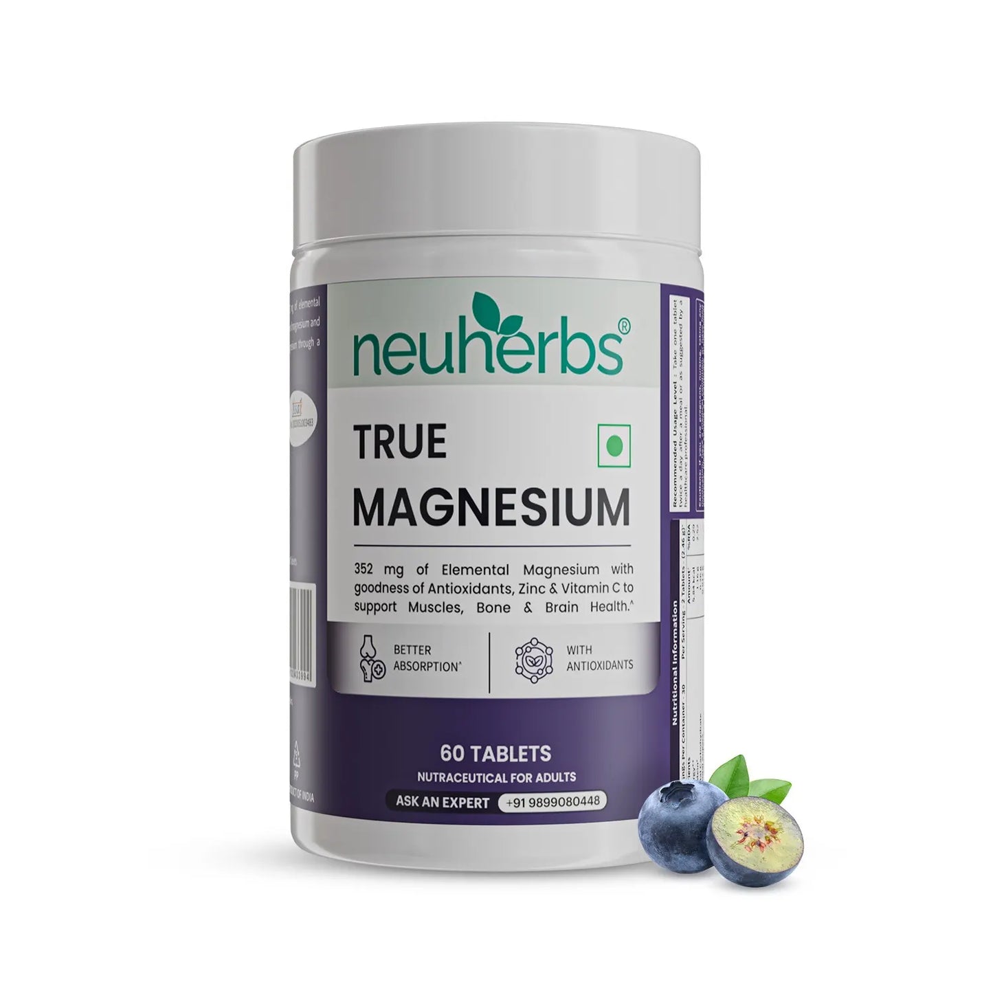 True Magnesium Tablets - Relax Muscles & Mind, Support Bones