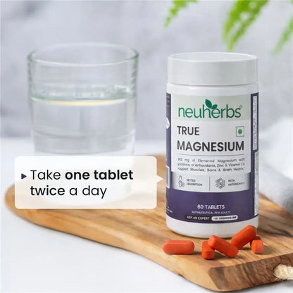 True Magnesium Tablets - Relax Muscles & Mind, Support Bones