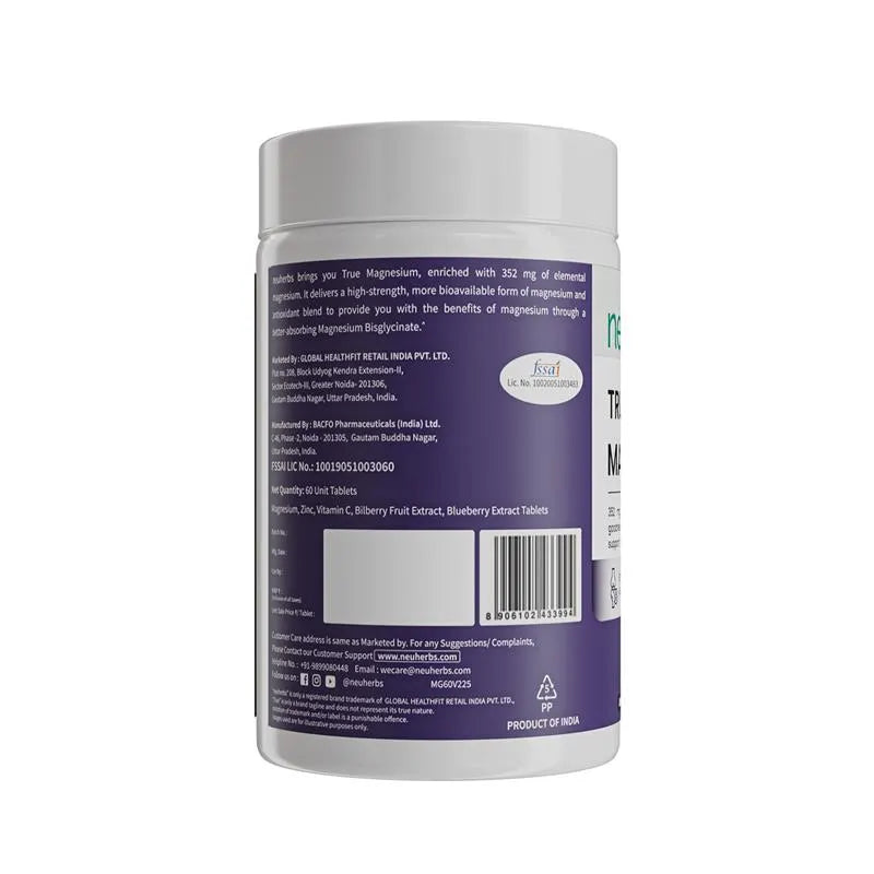 True Magnesium Tablets - Relax Muscles & Mind, Support Bones