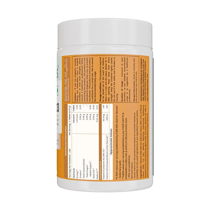 Neuherbs True Vitamin D3 + K2 Tablets