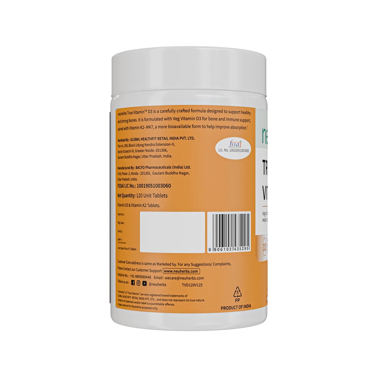 Neuherbs True Vitamin D3 Tablets