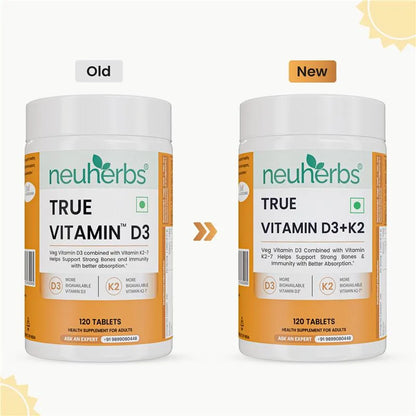 Neuherbs True Vitamin D3 + K2 Tablets