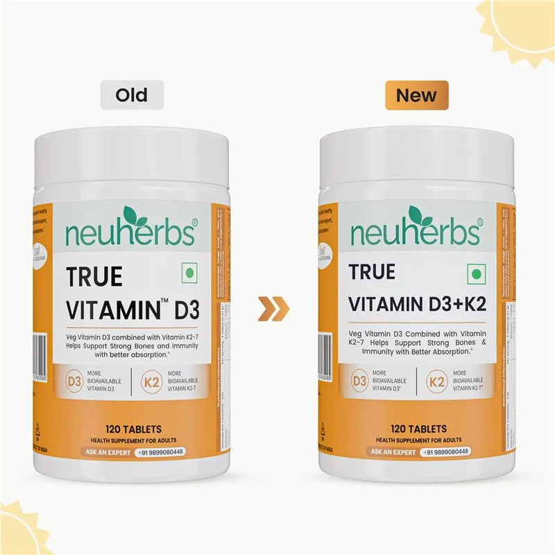 Neuherbs True Vitamin D3 + K2 Tablets image 3