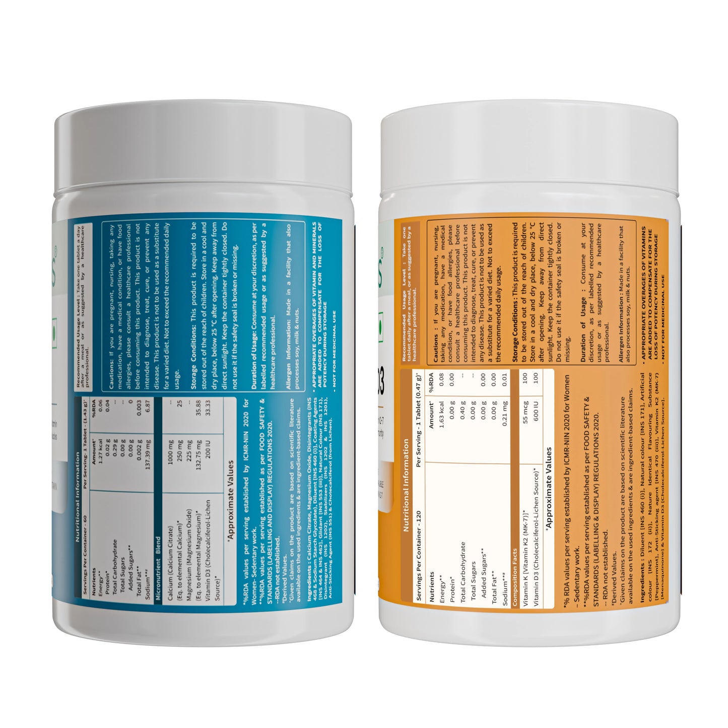 Neuherbs Combo: True Calcium and Vitamin D3 Tablets With K2