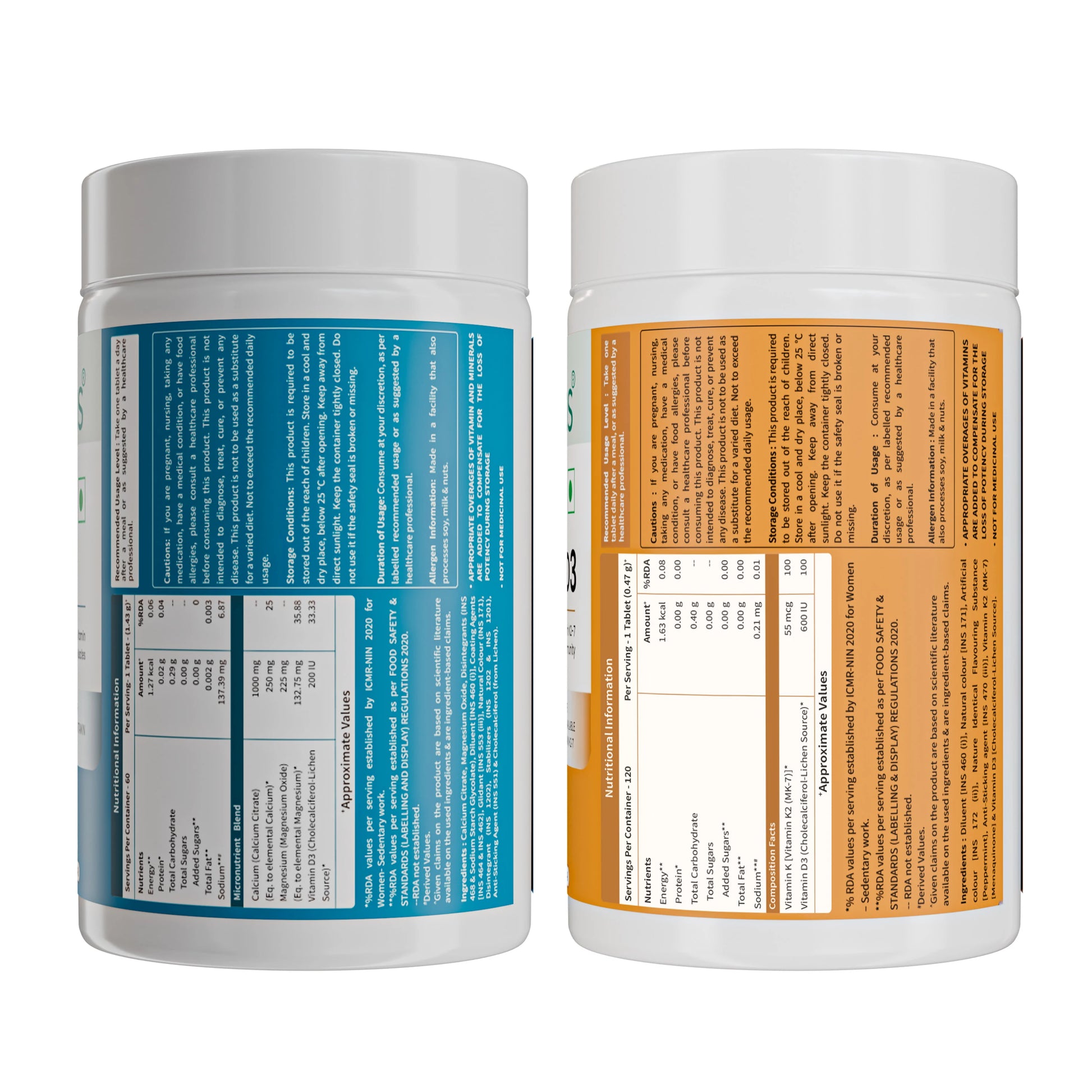 Neuherbs Combo: True Calcium and Vitamin D3 Tablets With K2