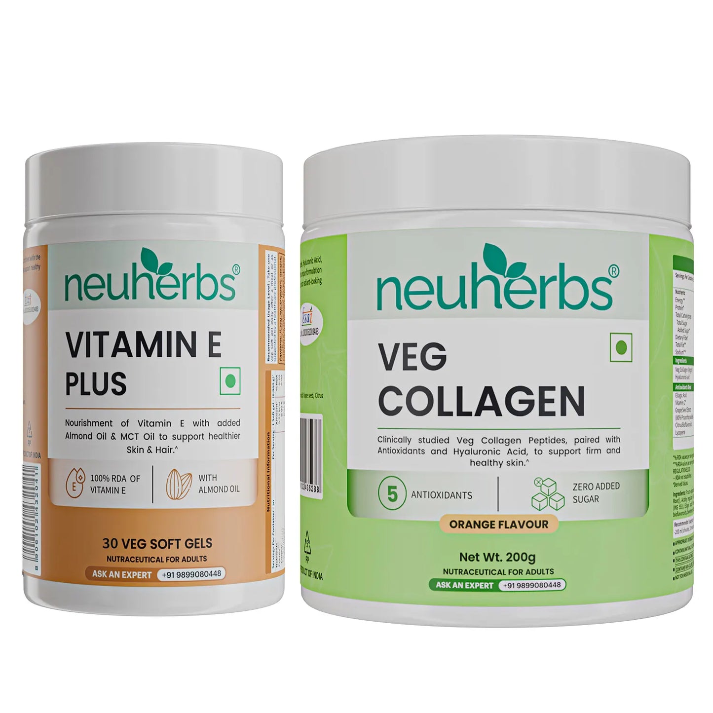 Anti-Aging Combo: Veg Collagen + Vitamin E Plus for Better Face & Hair