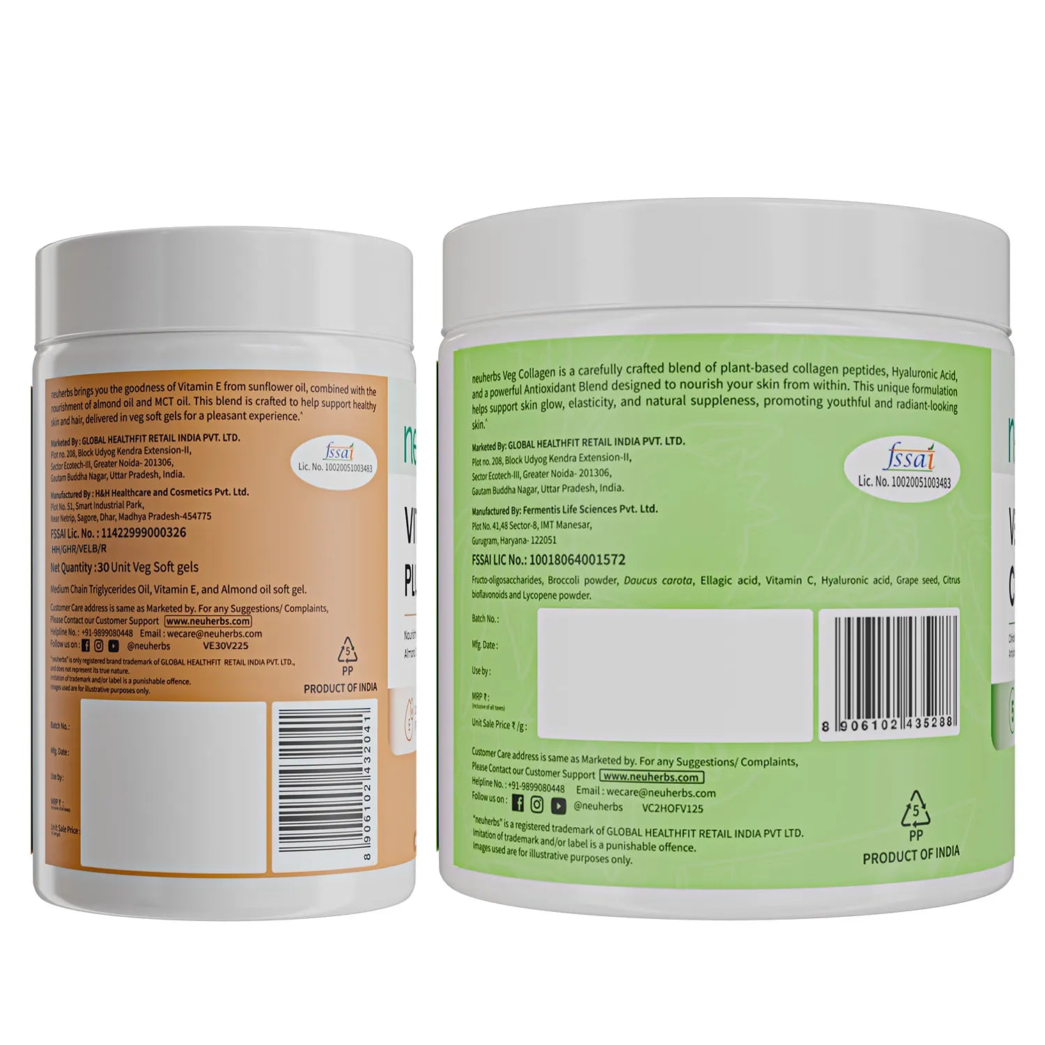 Anti-Aging Combo: Veg Collagen + Vitamin E Plus for Better Face & Hair