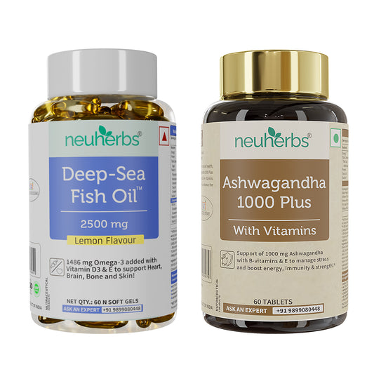 Stress Buster Combo: Omega-3 Fish Oil & Ashwagandha for Heart & Mind