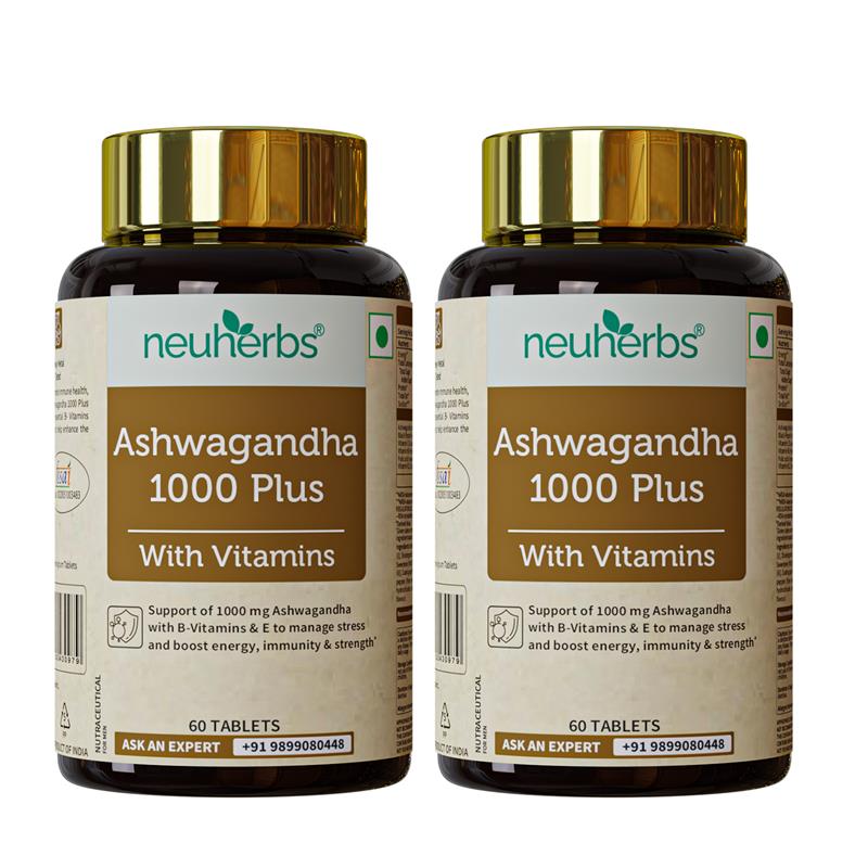 Ashwagandha 1000 Plus Tablets - Stress Relief & Wellness -2 Front Picture