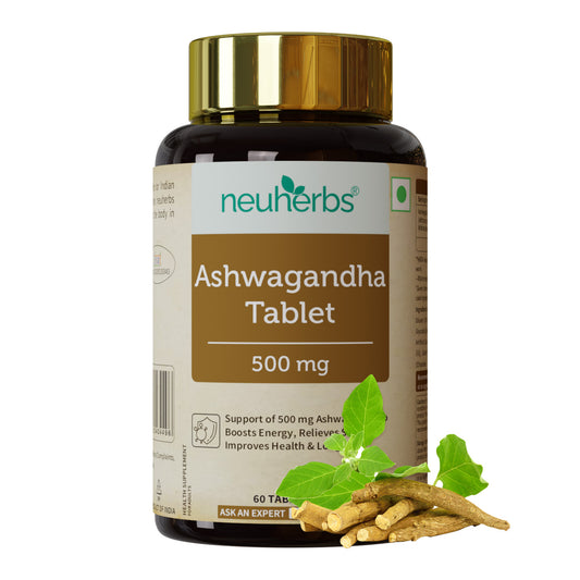 Neuherbs Ashwagandha 500mg tablets bottle front view