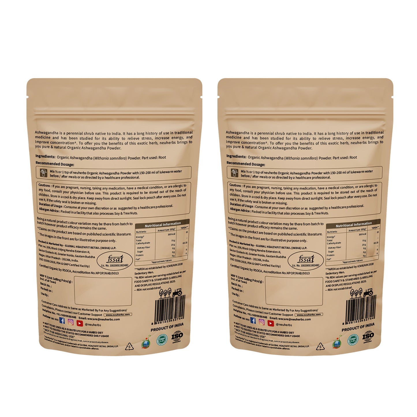 Organic Ashwagandha Powder - Boost Energy, Reduce Stress