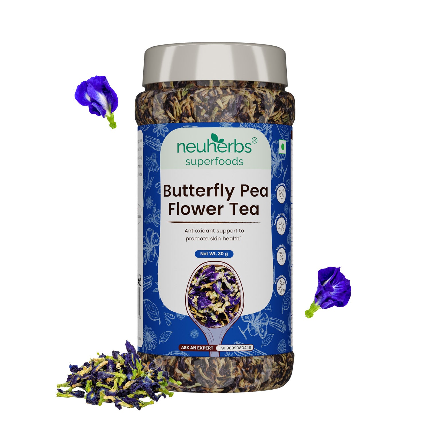 Butterfly Pea Flower Tea for Glowing Skin - 30gm image 1