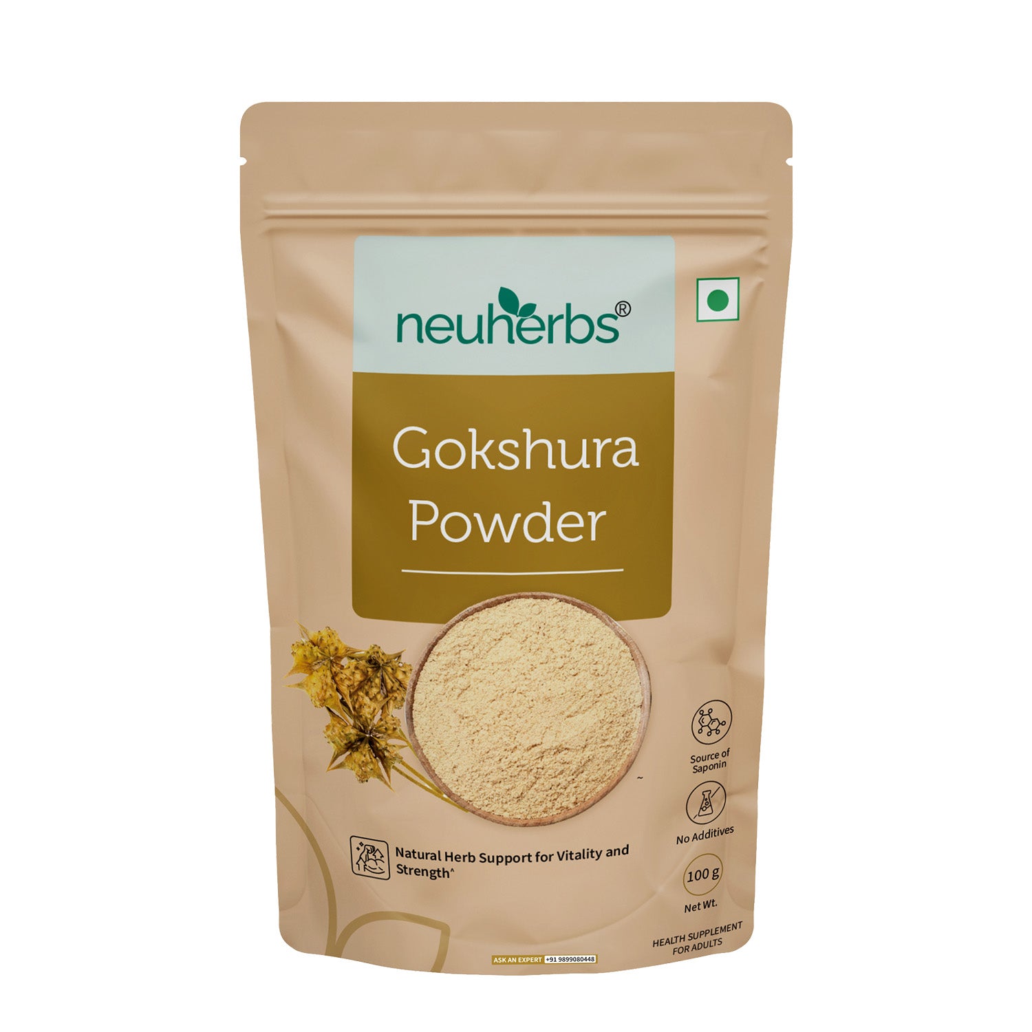 Pure Gokshura Powder (100gm) to Boost Strength & Energy image 1