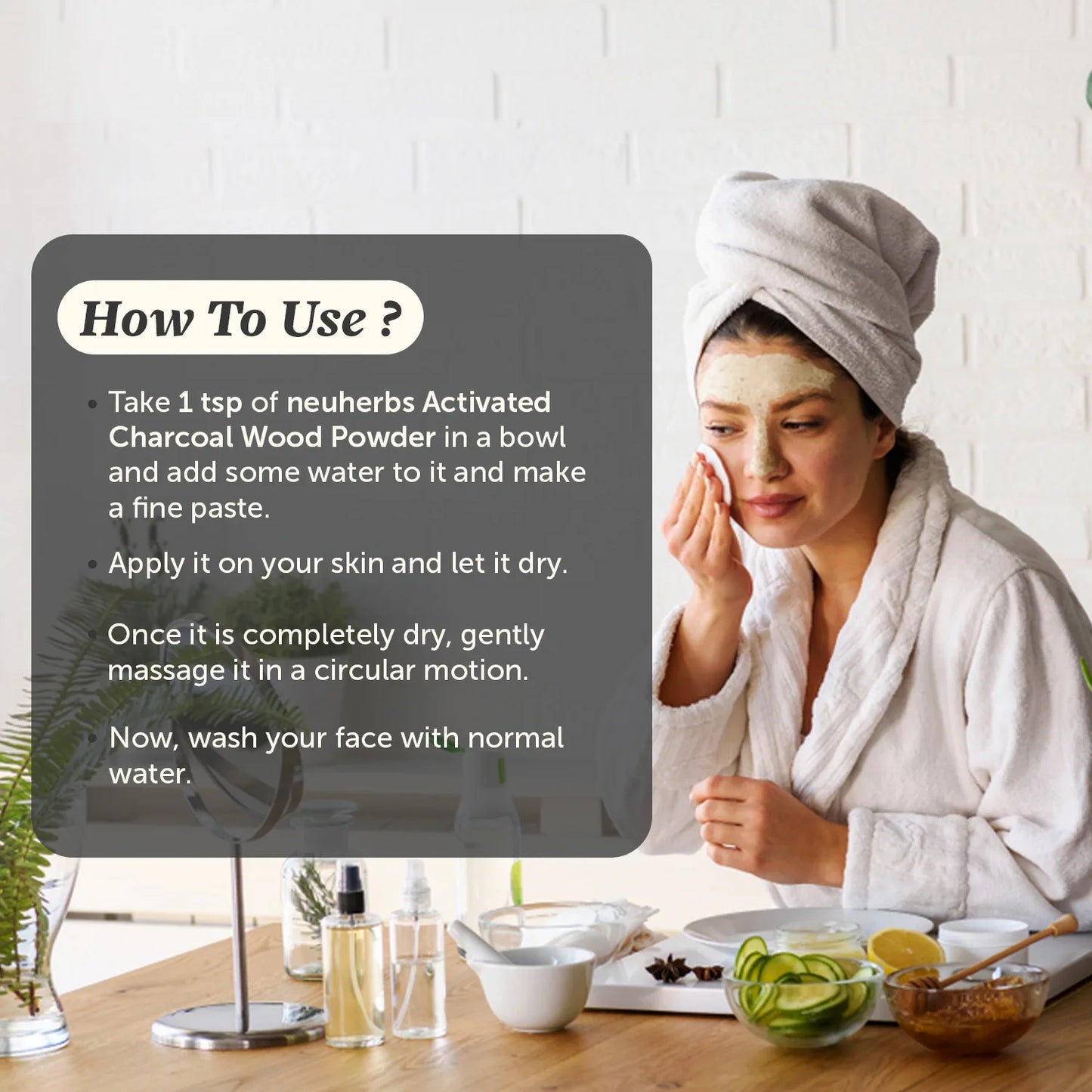 100% Pure Activated Charcoal Wood Powder 100g for Skin Cleansing