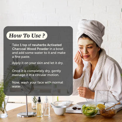 100% Pure Activated Charcoal Wood Powder 100g for Skin Cleansing