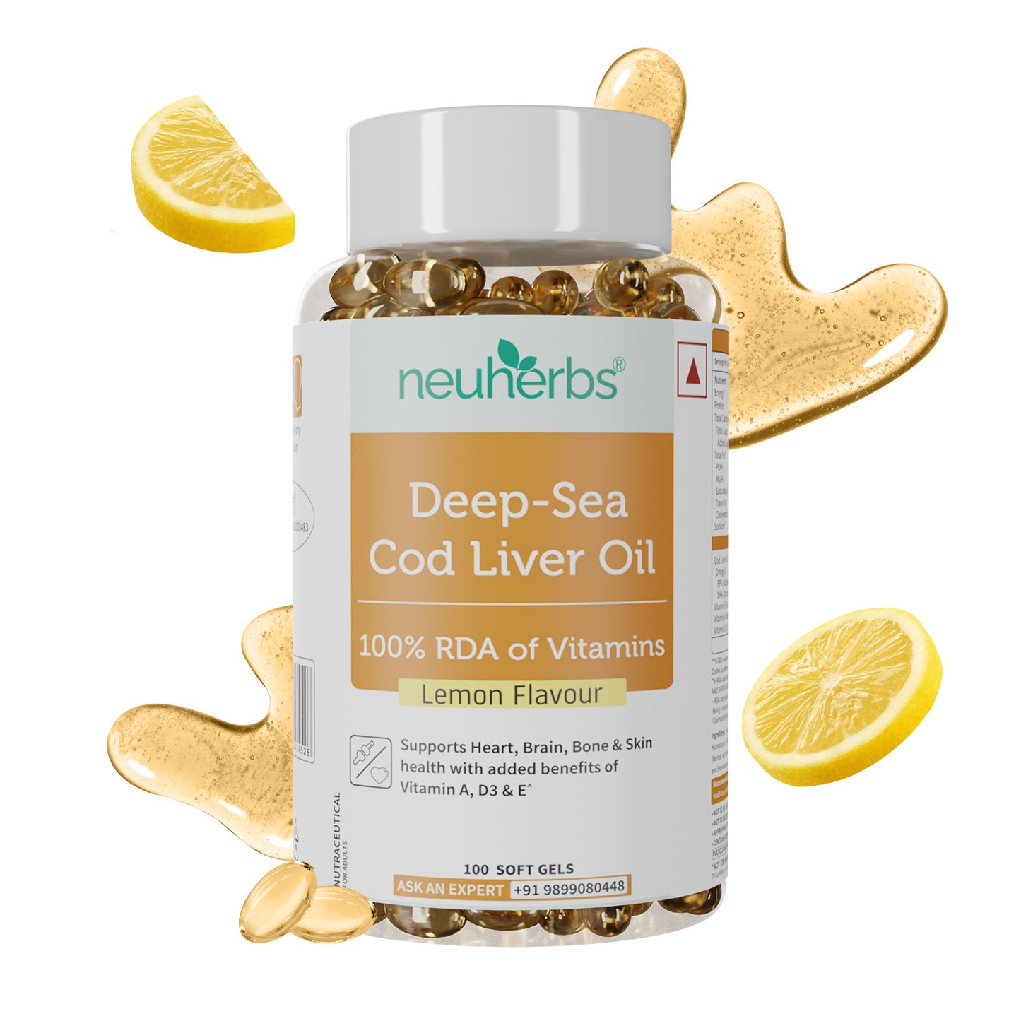 Deep Sea Cod Liver Oil Capsules for Heart & Brain