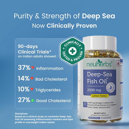 Deep Sea Fish Oil Capsules - 2500 mg Omega 3- 30 Softgels