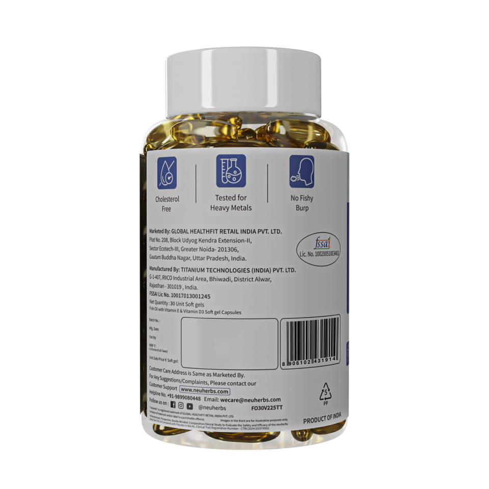 Deep Sea Fish Oil Capsules - 2500 mg Omega 3- 30 Softgels