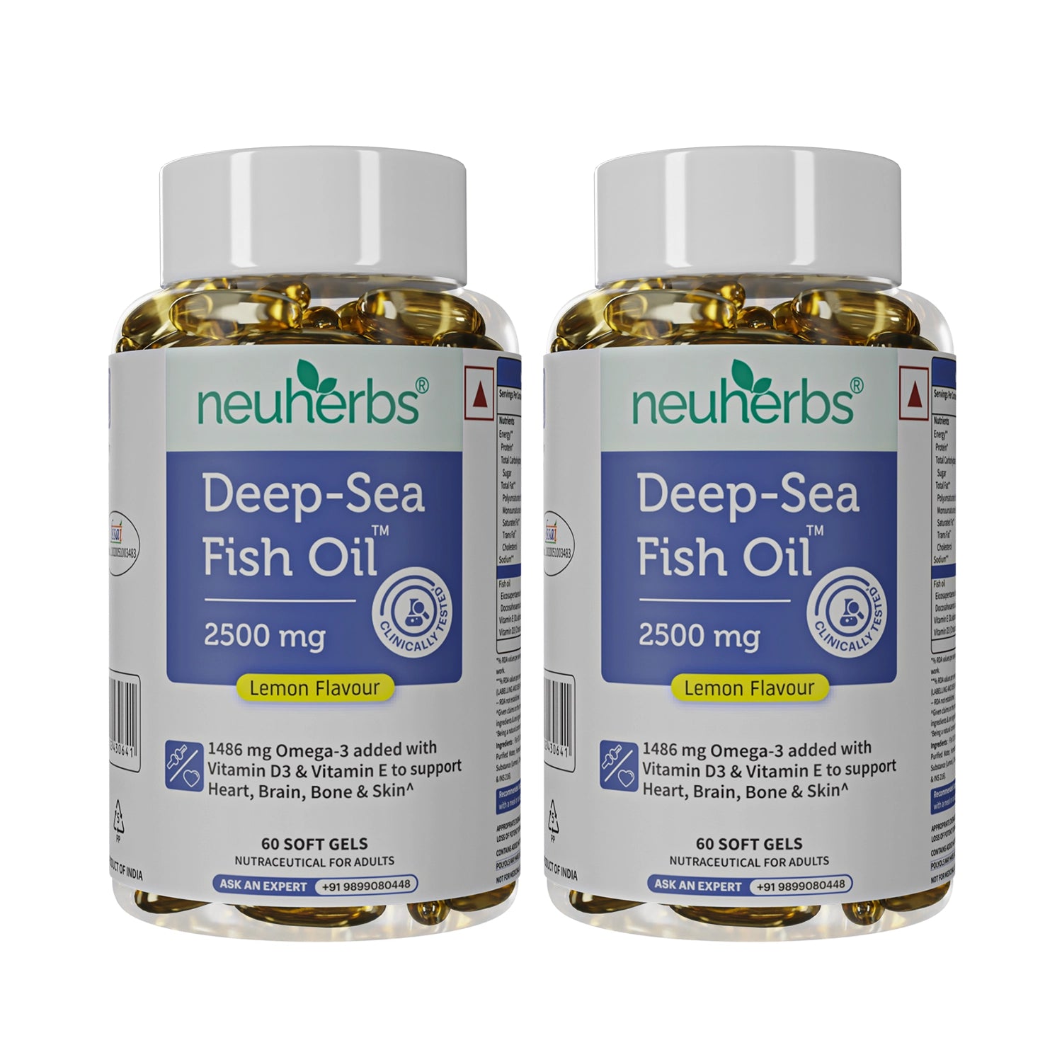 Deep Sea Fish Oil Capsules - 2500 mg Omega 3 (Lemon Flavored) image 7