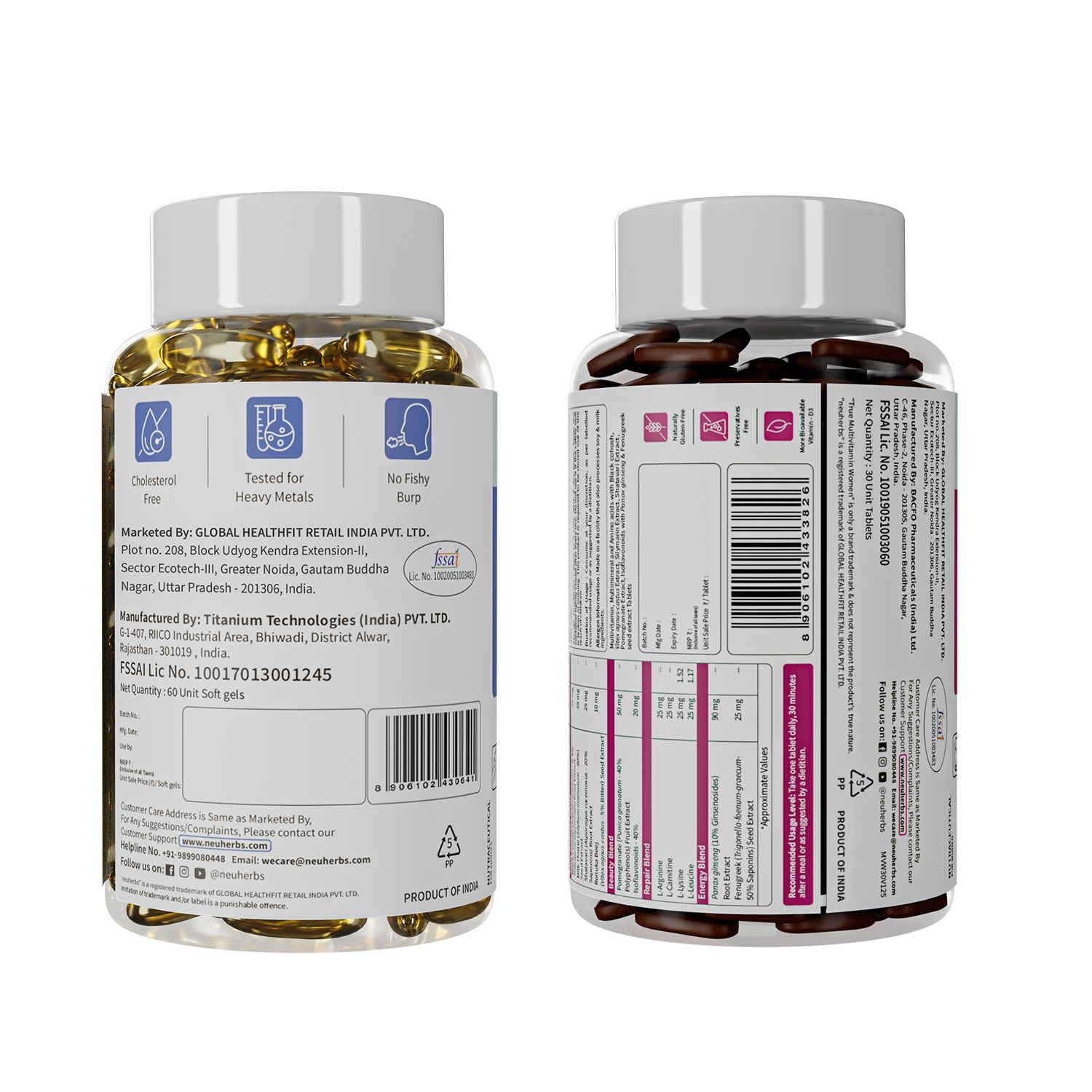 Couple’s Wellness Pack– Deep Sea Fish Oil Omega-3 & Multivitamin Women