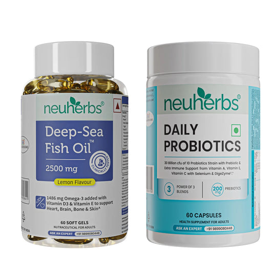 Omega-3 Fish Oil & Daily Probiotics Combo for Heart & Gut Health