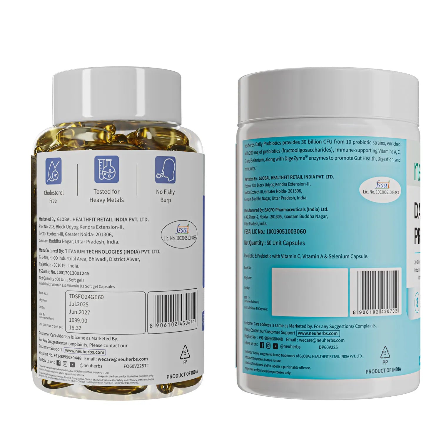 Omega-3 Fish Oil & Daily Probiotics Combo for Heart & Gut Health