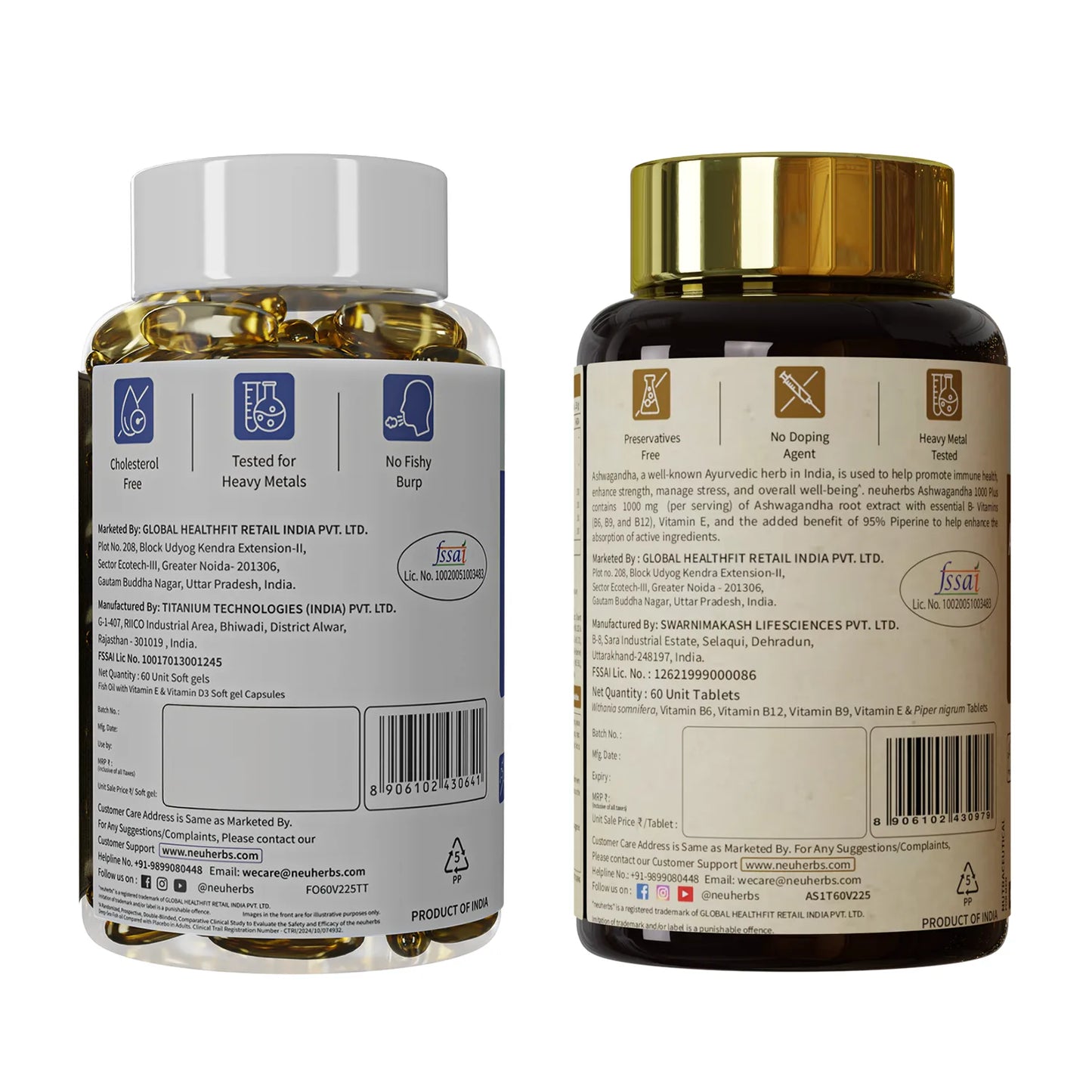 Stress Buster Combo: Omega-3 Fish Oil & Ashwagandha for Heart & Mind