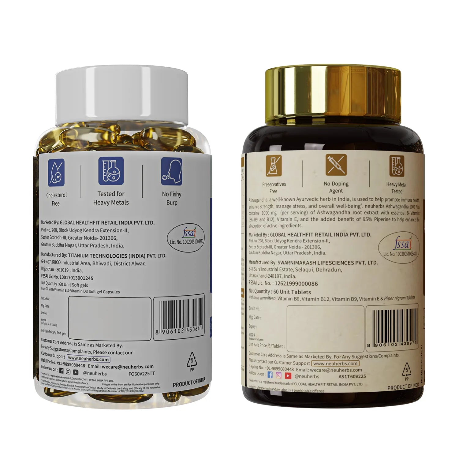 Stress Buster Combo: Omega-3 Fish Oil & Ashwagandha for Heart & Mind