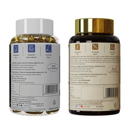 Stress Buster Combo: Omega-3 Fish Oil & Ashwagandha for Heart & Mind