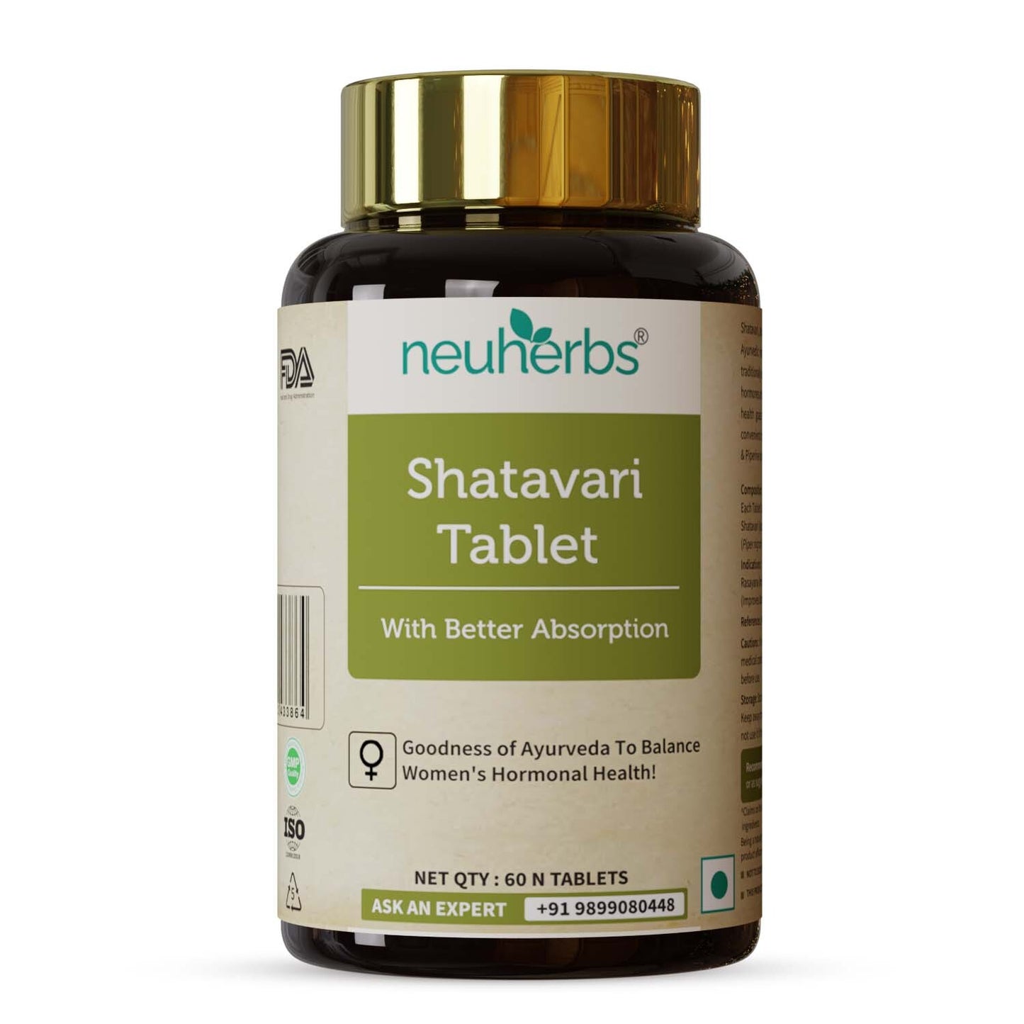 Ayurvedic Shatavari Tablets - Helps Maintain Women Hormonal Balance, Boost Immunity and Strength - 60 Tablets