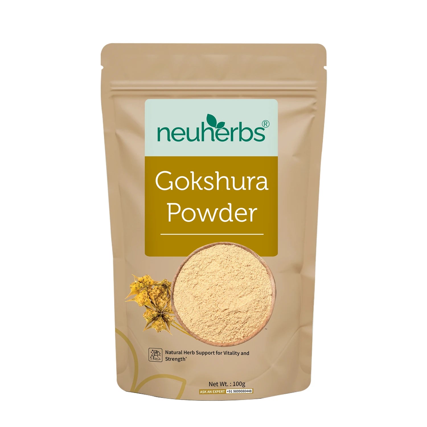 Pure Gokshura Powder (100gm) to Boost Strength & Energy image 1