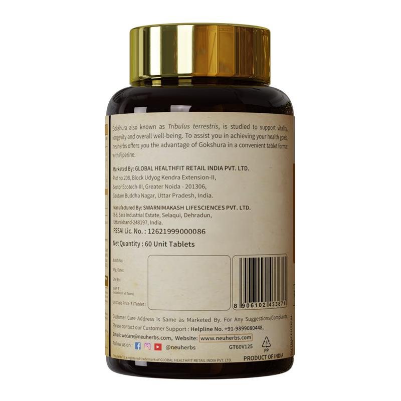 Ayurvedic Gokshura Tablet For Men Wellness - Improves Vitality & strength, Helps Boost Testosterone Levels