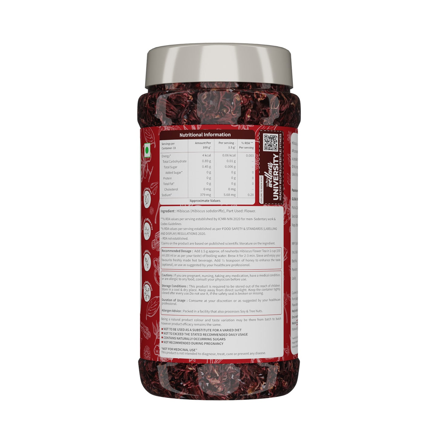 Hibiscus Flower Tea for Hair, Skin & Manage Weight - 50gm