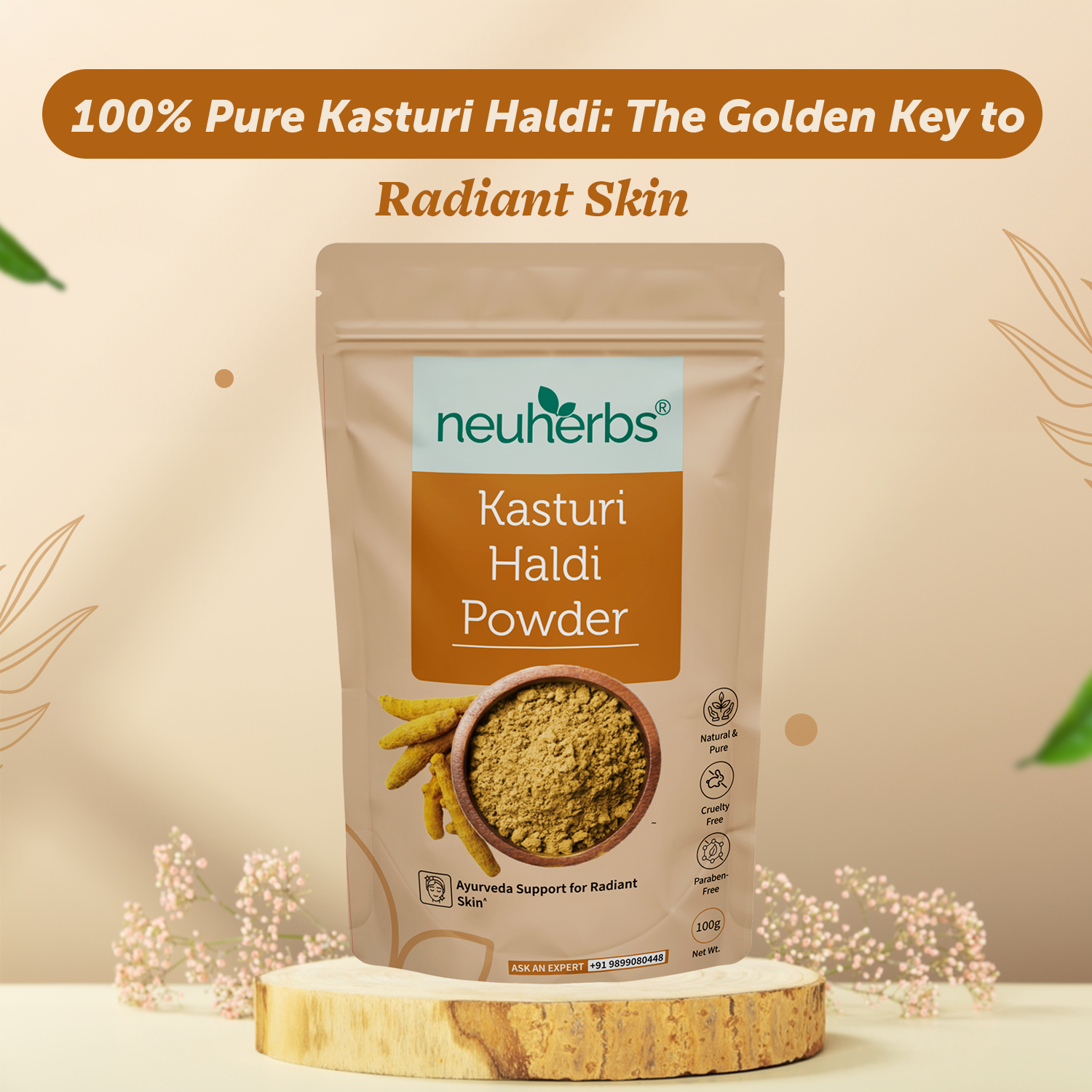 Kasturi Haldi Powder 100g – Natural Care for Glowing Skin image 2