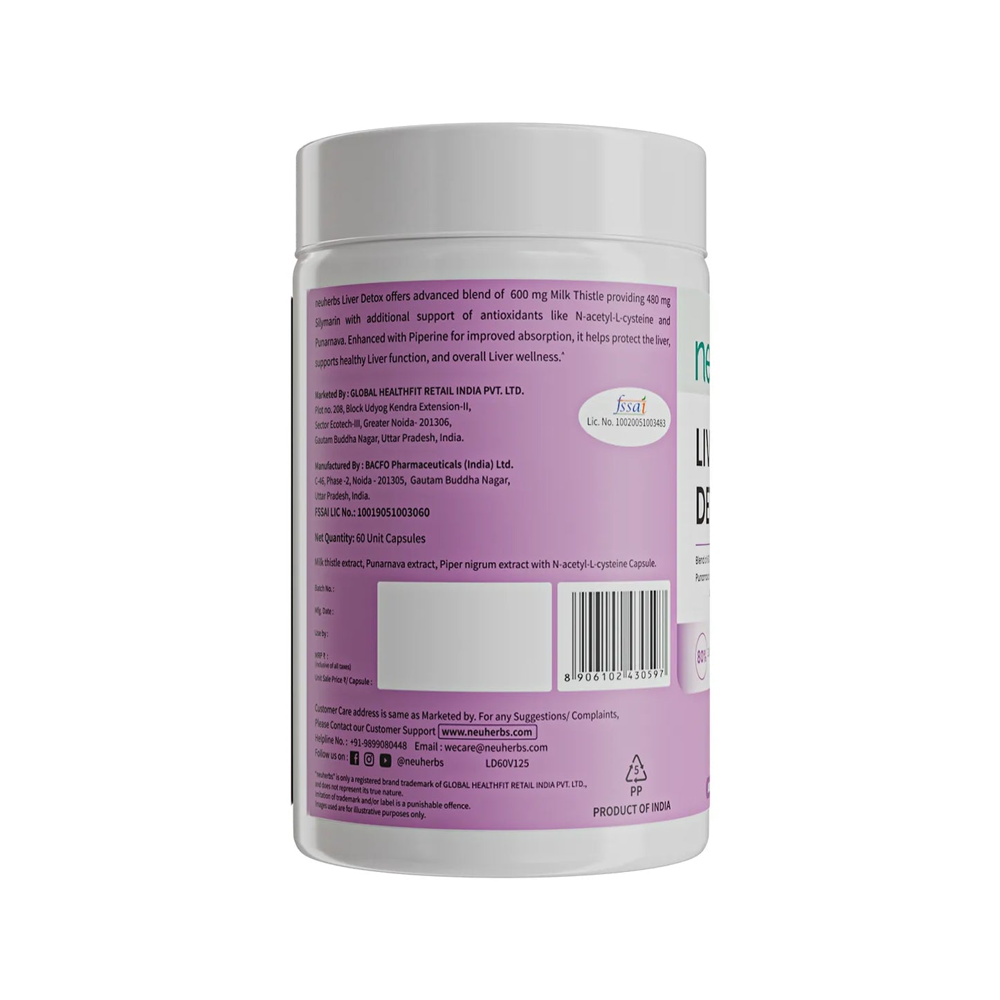 Neuherbs Liver Detox Capsules with High Strength Milk Thistle