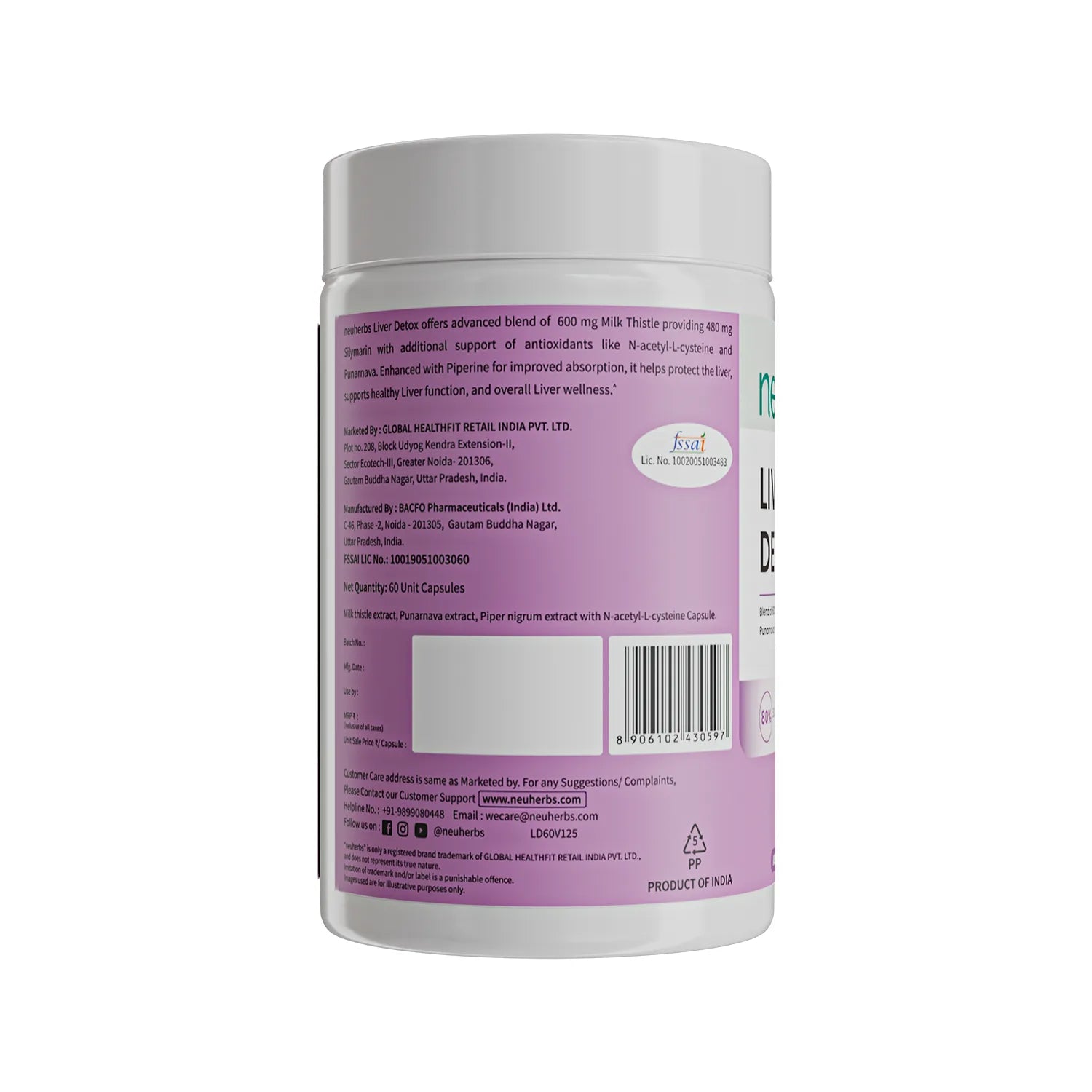 Neuherbs Liver Detox Capsules with High Strength Milk Thistle