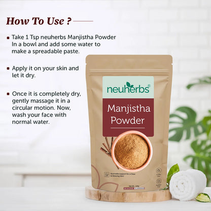 100% Natural Manjistha Powder - For Clear & Glowing Skin