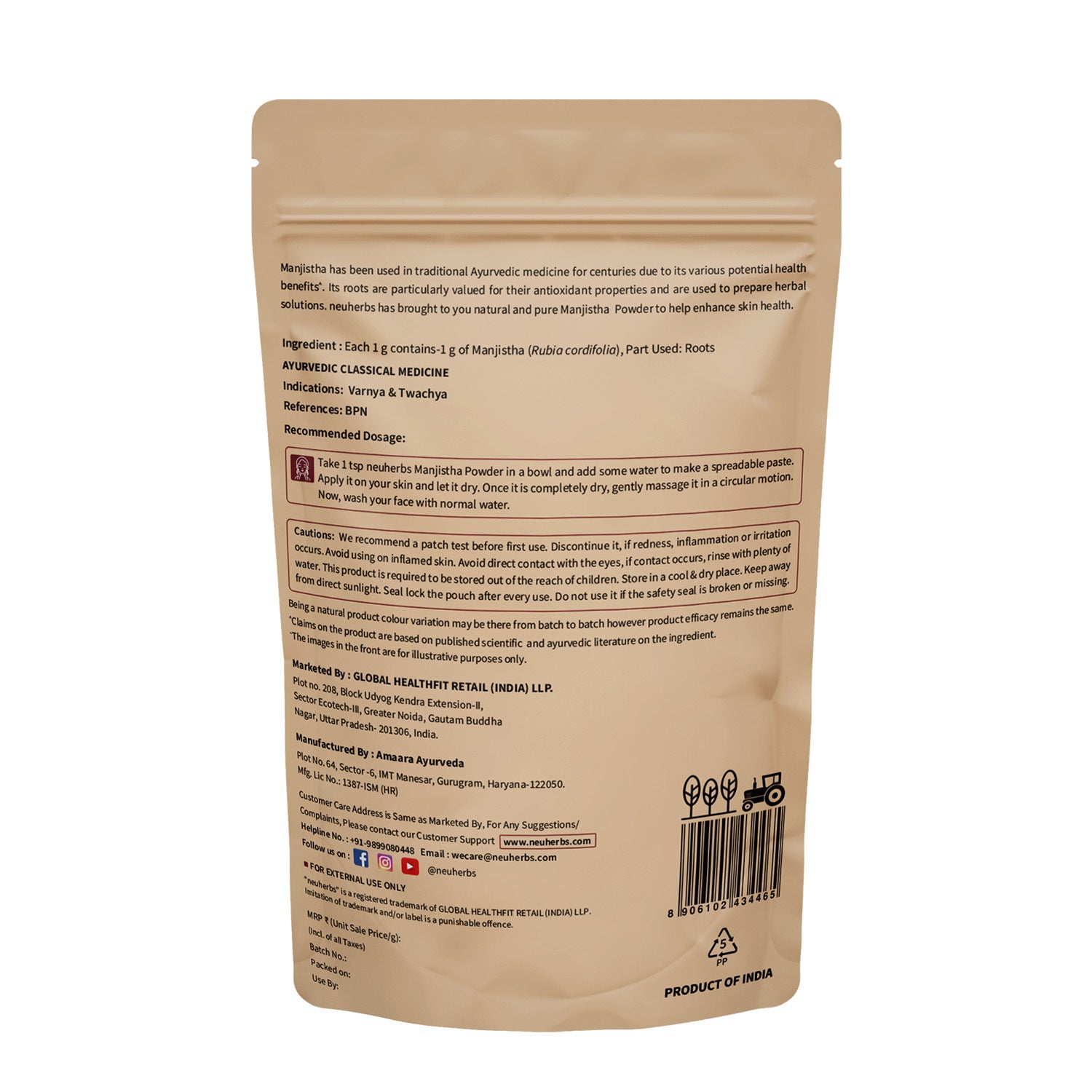 100% Natural Manjistha Powder - For Clear & Glowing Skin image 5