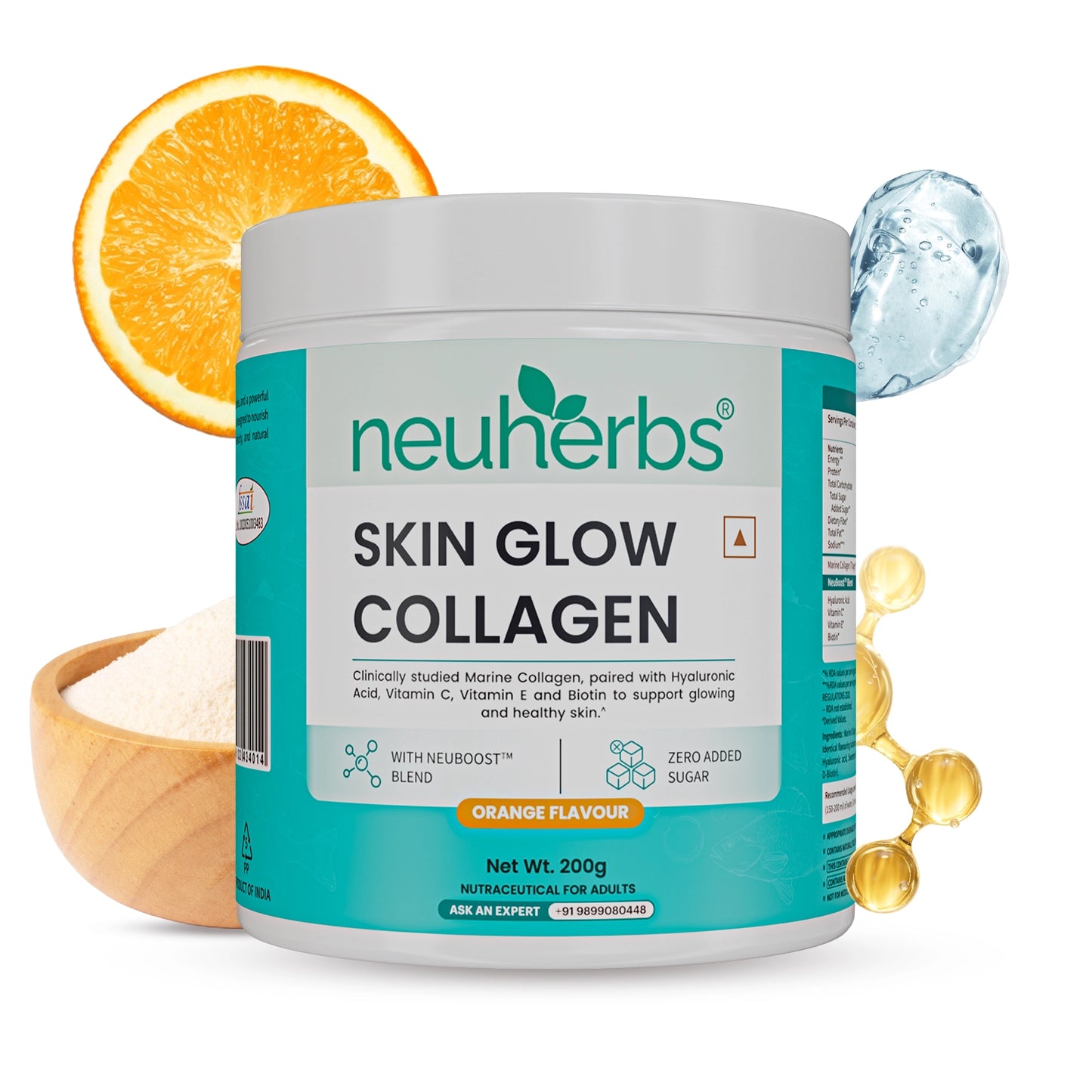 Neuherbs Skin Glow Collagen Powder Orange