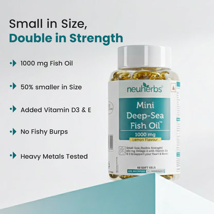 Mini Deep Sea Fish Oil 1000 mg (Lemon Flavour)