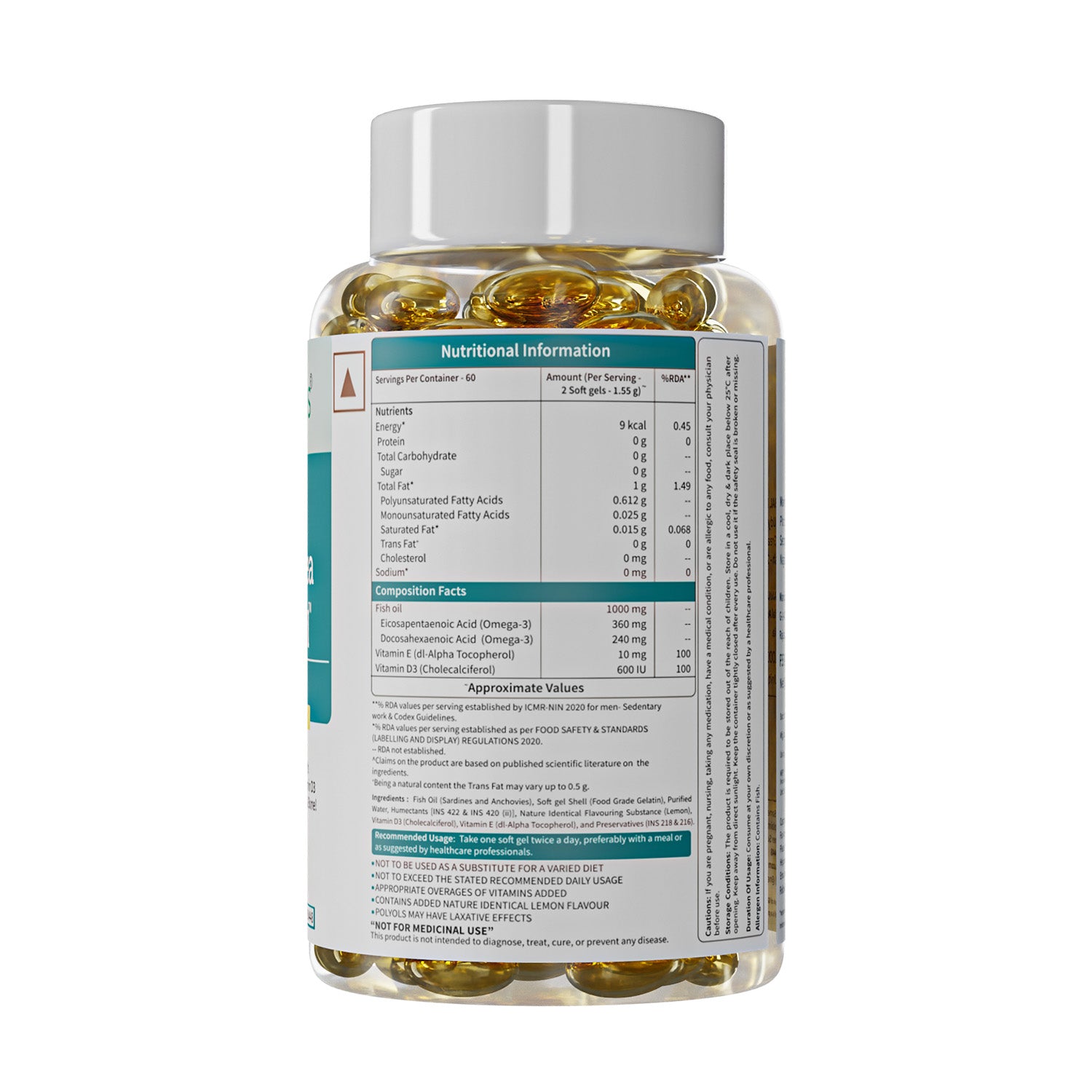 Mini Deep Sea Fish Oil 1000 mg (Lemon Flavour)